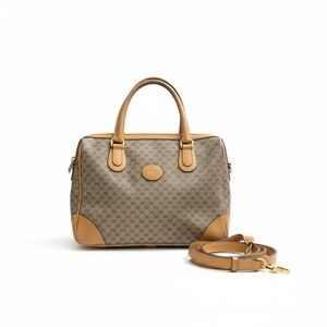 Vintage Gucci Boston bag in beige micro GG monogram canvas